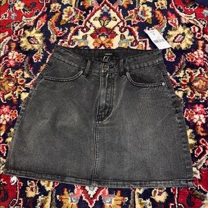 gray denim mini skirt